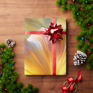 Abstrakte Blumenkunst mit gelben Blütenblättern Geschenkpapier