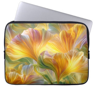 Abstrakte Blumenkunst mit gelben Blütenblättern Laptopschutzhülle