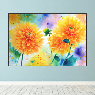 Abstrakte Blumenkunst mit glänzender Textur Leinwanddruck