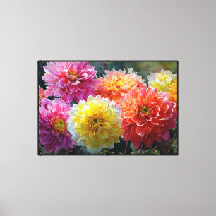 Abstrakte Blumenkunst mit surrealen Blüten Leinwanddruck