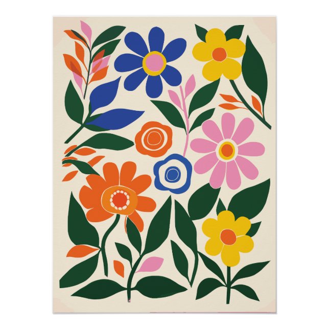 Abstrakte Blumenkunst Poster (Vorderseite)