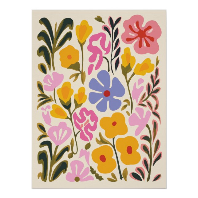 Abstrakte Blumenkunst Poster (Vorderseite)