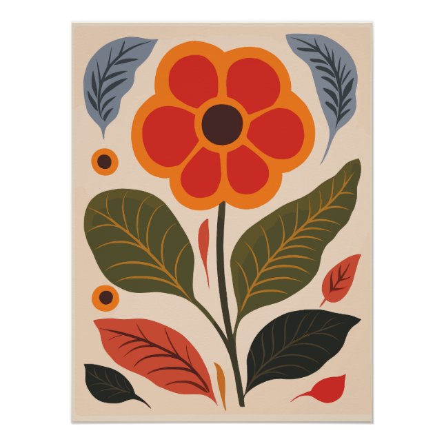 Abstrakte Blumenkunst Poster (Vorderseite)