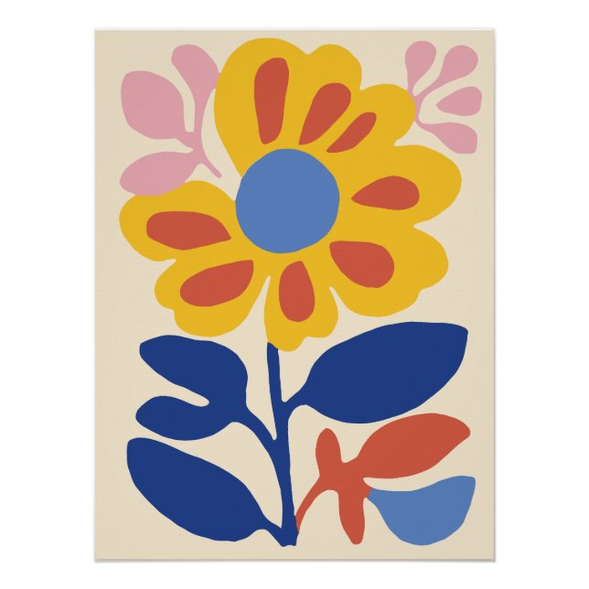 Abstrakte Blumenkunst Poster (Vorderseite)
