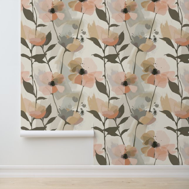 Abstrakte Blumenkunst Tapete (Anwendung)