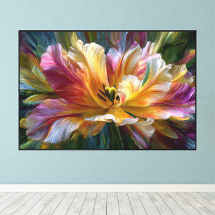 Abstrakte Blumenleinwandkunst – Zeitgenössische Bl Leinwanddruck