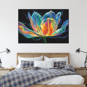 Abstrakte Blumenmalereien – Moderne Blumenleinwand Leinwanddruck