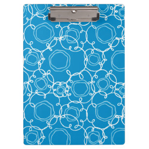 Abstrakte Blumenmatrix (Blau) Fine Art Klemmbrett