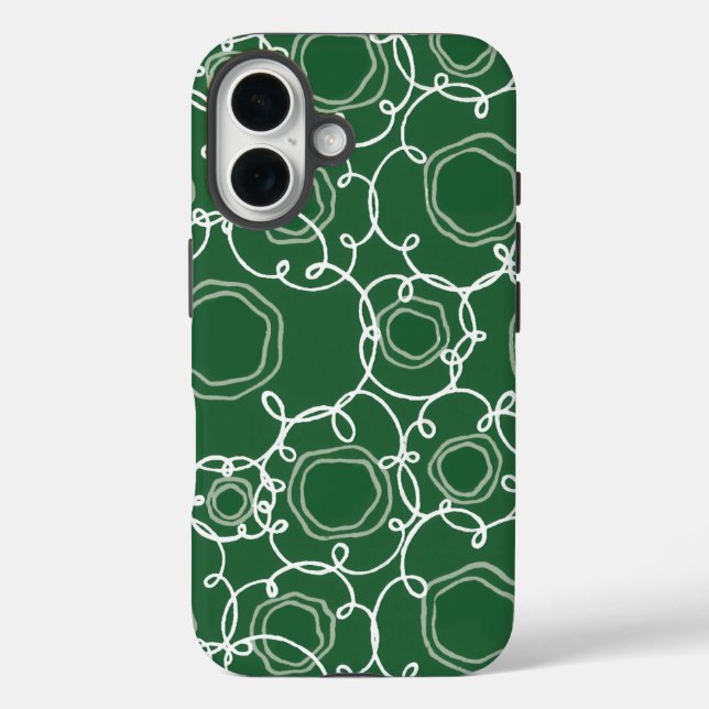 Abstrakte Blumenmatrix (Dunkelgrün) Fine Art Case-Mate iPhone Hülle (Rückseite)