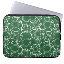 Abstrakte Blumenmatrix (Dunkelgrün) Fine Art Laptopschutzhülle