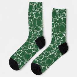 Abstrakte Blumenmatrix (Dunkelgrün) Fine Art Socken