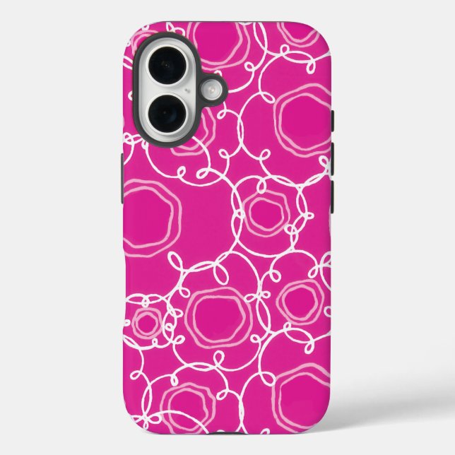 Abstrakte Blumenmatrix (Hot Pink) Fine Art Case-Mate iPhone Hülle (Rückseite)