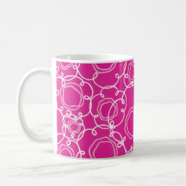Abstrakte Blumenmatrix (Hot Pink) Fine Art Kaffeetasse