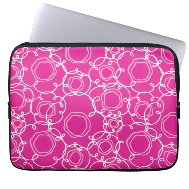 Abstrakte Blumenmatrix (Hot Pink) Fine Art Laptopschutzhülle (Vorderseite)