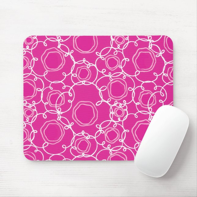 Abstrakte Blumenmatrix (Hot Pink) Fine Art Mousepad (Mit Mouse)