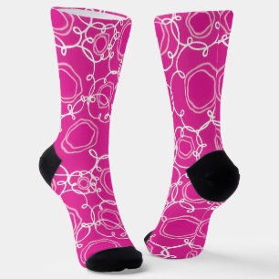 Abstrakte Blumenmatrix (Hot Pink) Fine Art Socken