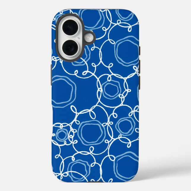 Abstrakte Blumenmatrix (Königsblau) Fine Art Case-Mate iPhone Hülle (Rückseite)
