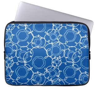 Abstrakte Blumenmatrix (Königsblau) Fine Art Laptopschutzhülle