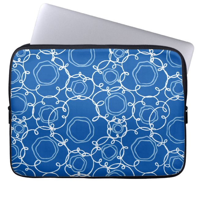 Abstrakte Blumenmatrix (Königsblau) Fine Art Laptopschutzhülle (Vorderseite)