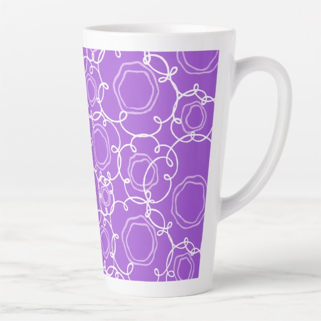 Abstrakte Blumenmatrix (Lila) Feine Kunst Milchtasse (Rechts)