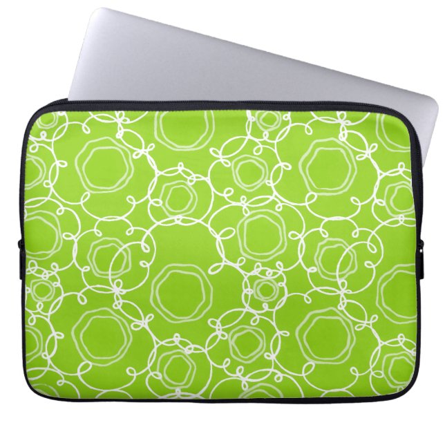 Abstrakte Blumenmatrix (Limette) Fine Art Laptopschutzhülle (Vorderseite)