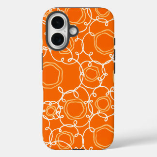 Abstrakte Blumenmatrix (Orange) Fine Art iPhone 16 Hülle