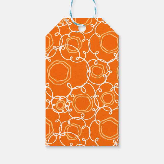Abstrakte Blumenmatrix (Orange) Fine Art Geschenkanhänger (Vorderseite)