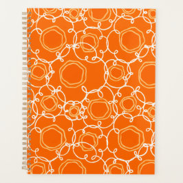 Abstrakte Blumenmatrix (Orange) Fine Art Planer