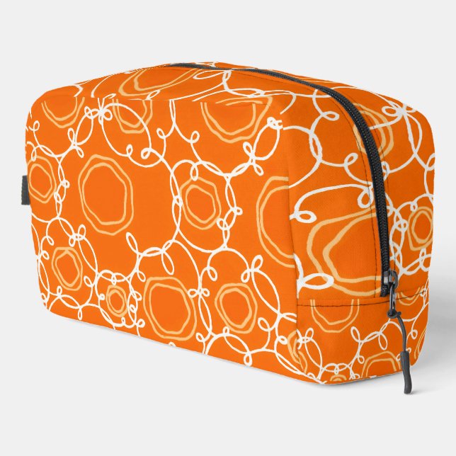 Abstrakte Blumenmatrix (Orange) Fine Art Waschbeutel (Rechte Ecke)