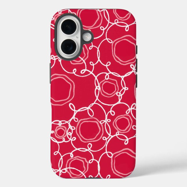 Abstrakte Blumenmatrix (Rot) Fine Art Case-Mate iPhone Hülle (Rückseite)