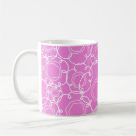 Abstrakte Blumenmatrix (Sanftes Rosa) Fine Art Kaffeetasse