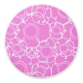 Abstrakte Blumenmatrix (Sanftes Rosa) Fine Art Keramikknauf