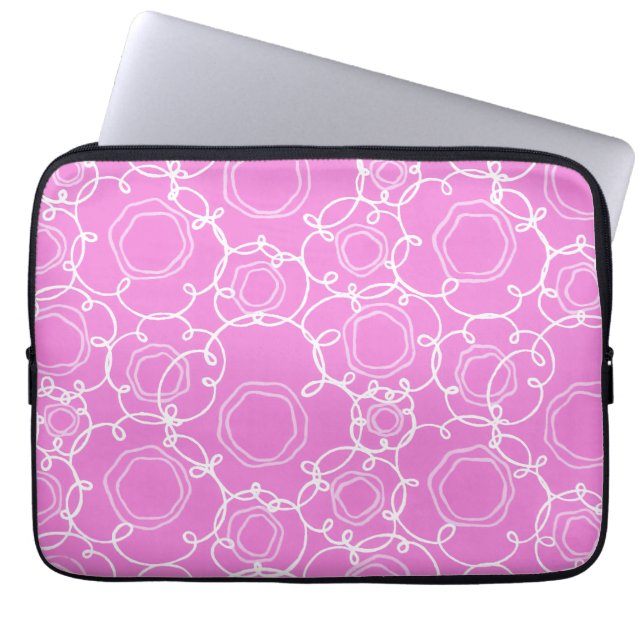 Abstrakte Blumenmatrix (Sanftes Rosa) Fine Art Laptopschutzhülle (Vorderseite)