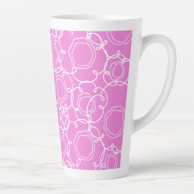 Abstrakte Blumenmatrix (Sanftes Rosa) Fine Art Milchtasse (Rechts)