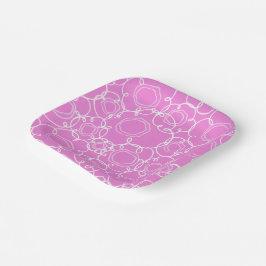 Abstrakte Blumenmatrix (Sanftes Rosa) Fine Art Pappteller