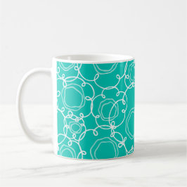 Abstrakte Blumenmatrix (Türkis) Fine Art Kaffeetasse