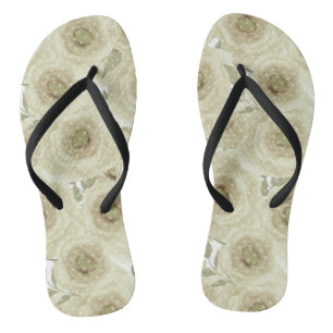Abstrakte Blumenmuster-Blume Rose beigefarbenes Fa Flip Flops