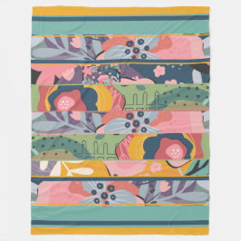 Abstrakte Blumenmuster Fleecedecke