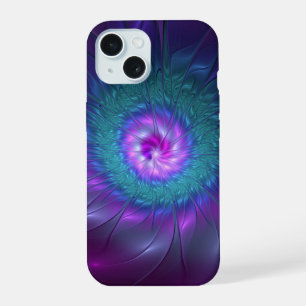 Abstrakte Blumenpracht, farbenfrohe fraktale Kunst iPhone 15 Hülle