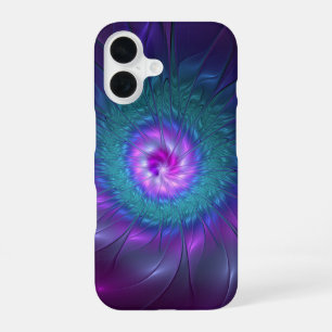 Abstrakte Blumenpracht, farbenfrohe fraktale Kunst iPhone 16 Hülle