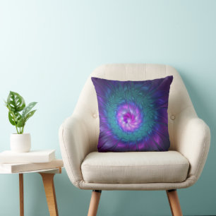 Abstrakte Blumenpracht, farbenfrohe fraktale Kunst Kissen