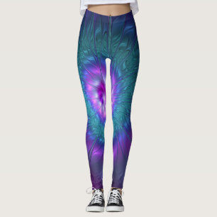 Abstrakte Blumenpracht, farbenfrohe fraktale Kunst Leggings