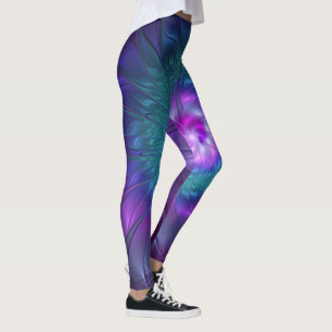 Abstrakte Blumenpracht, farbenfrohe fraktale Kunst Leggings