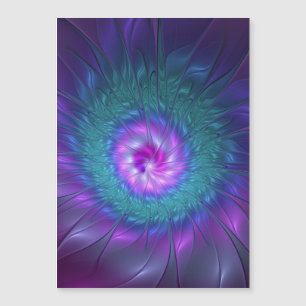 Abstrakte Blumenpracht, farbenfrohe fraktale Kunst Magnetkarte
