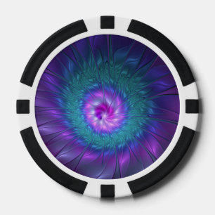 Abstrakte Blumenpracht, farbenfrohe fraktale Kunst Pokerchips