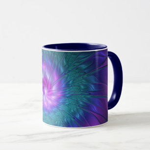 Abstrakte Blumenpracht, farbenfrohe fraktale Kunst Tasse