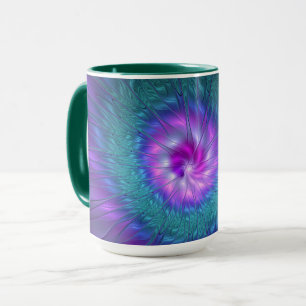 Abstrakte Blumenpracht, farbenfrohe fraktale Kunst Tasse