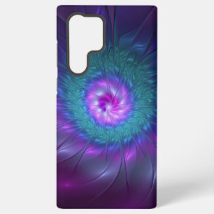 Abstrakte Blumenpracht Farbige Fraktalkunst-Blume Samsung Galaxy Hülle