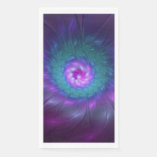 Abstrakte Blumenpracht Farbige Fraktalkunst Blume Serviette