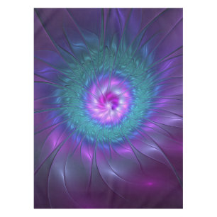 Abstrakte Blumenpracht Farbige Fraktalkunst Blume Tischdecke